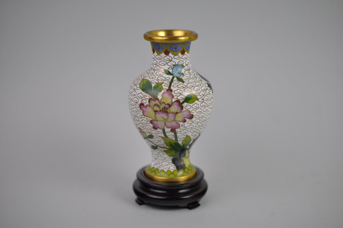 Chinese Cloisonné Floral Vase Collection, photo 6 of 29