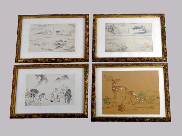 Framed Asian Ink & Watercolor Artworks