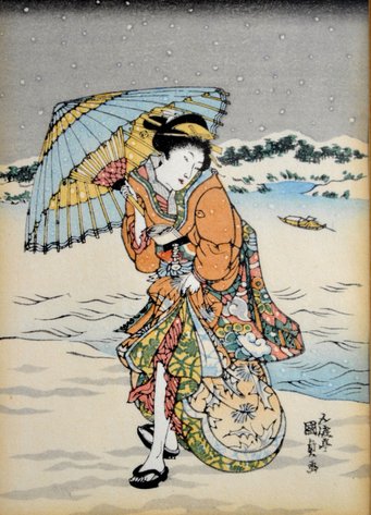 Toyokuni Bijin Japanese Woodblock Print