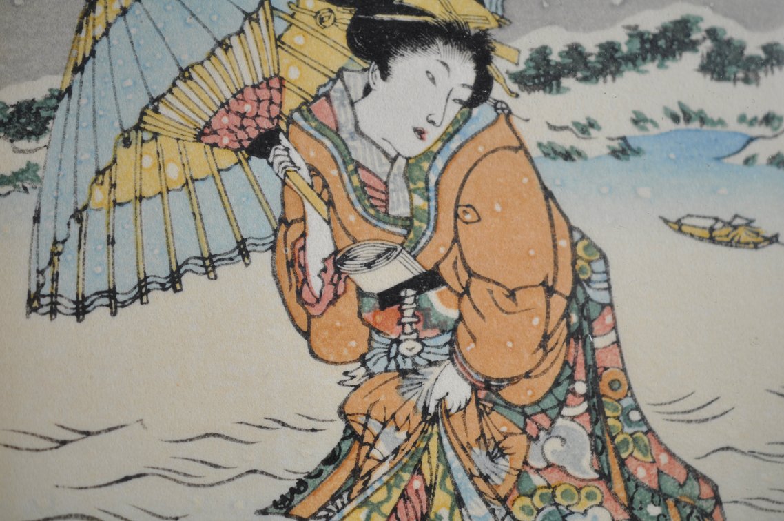 Toyokuni Bijin Japanese Woodblock Print, photo 5 of 11