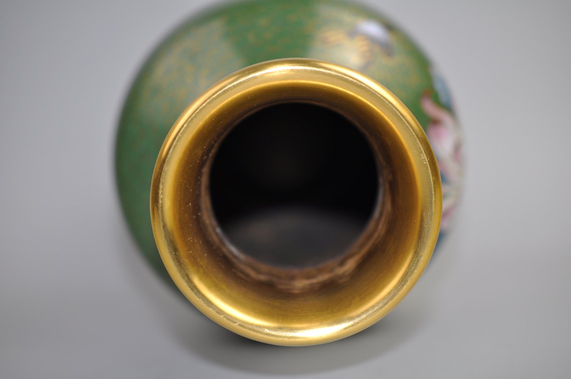 Chinese Cloisonné Floral Vases Pair, photo 24 of 24