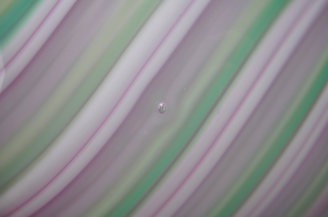 Josh Simpson Pink & Green Spiral Art Glass Vase, photo 7 of 12