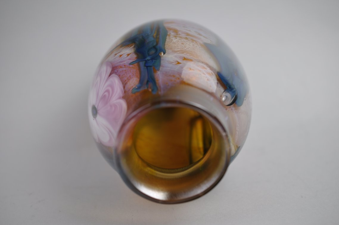 Josh Simpson Floral Art Glass Vase, photo 14 of 17