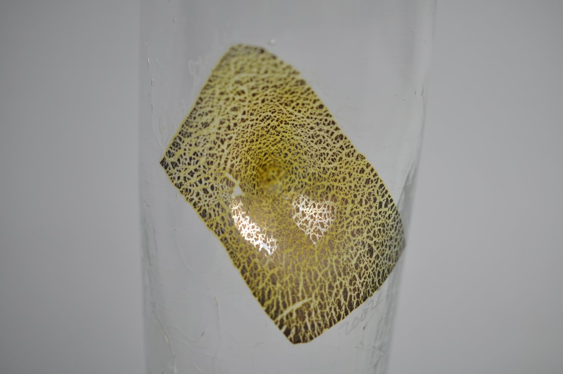 Michael Magyar Gold Leaf Crackle Art Glass Vase, photo 2 of 12