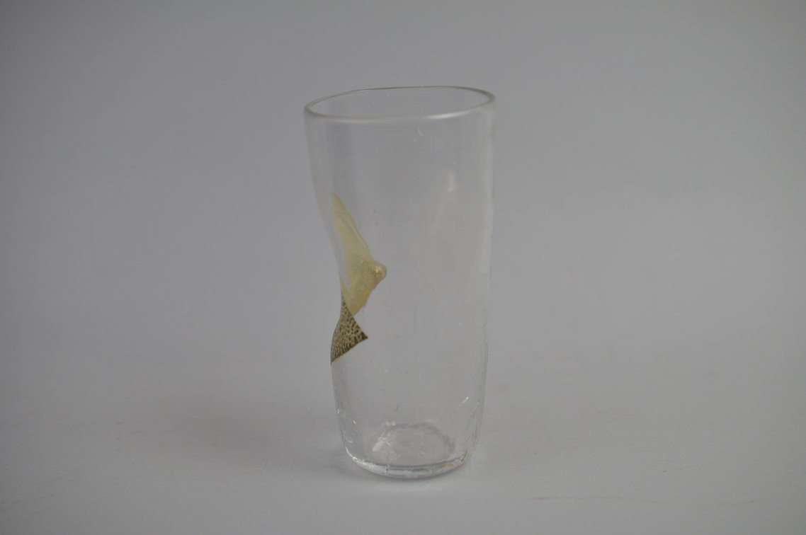 Michael Magyar Gold Leaf Crackle Art Glass Vase, photo 6 of 12