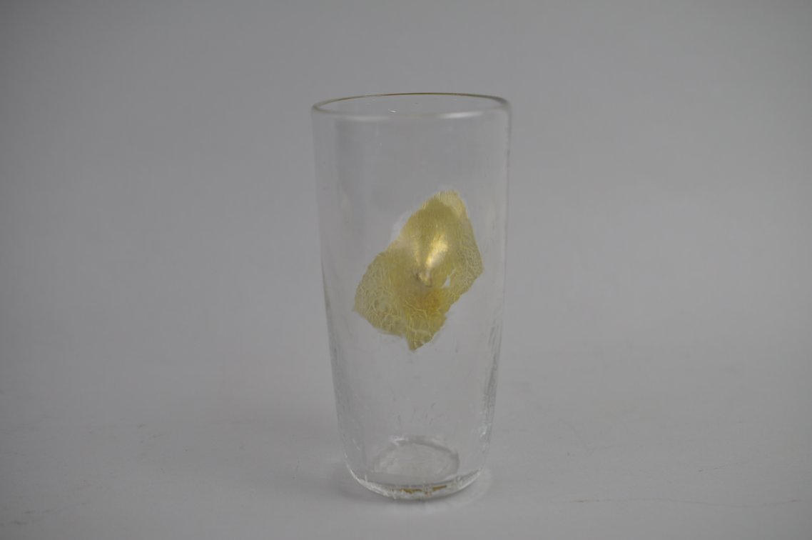 Michael Magyar Gold Leaf Crackle Art Glass Vase, photo 7 of 12