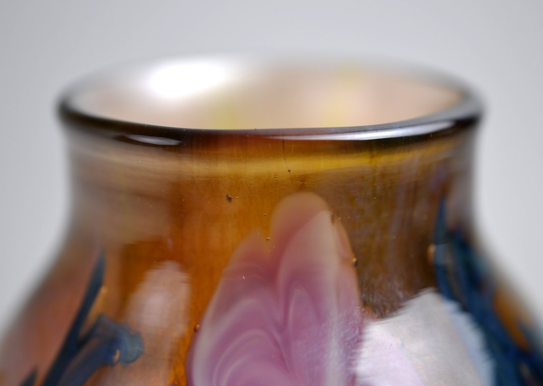 Josh Simpson Floral Art Glass Vase, photo 12 of 17