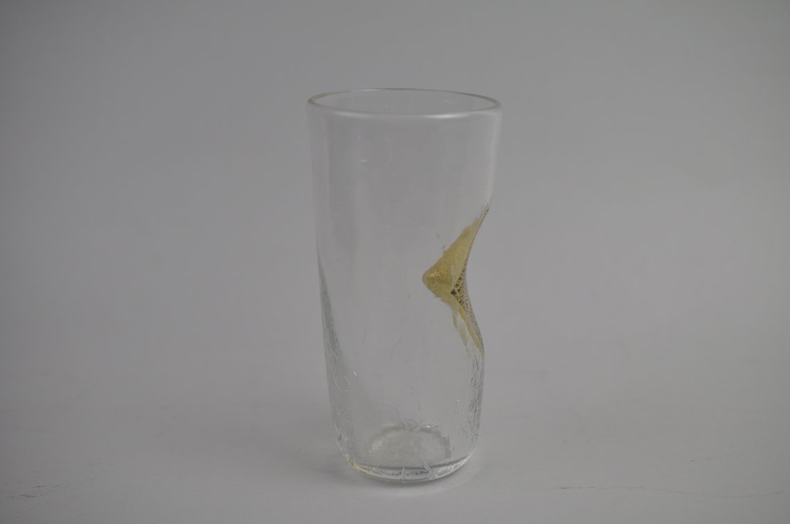 Michael Magyar Gold Leaf Crackle Art Glass Vase, photo 8 of 12