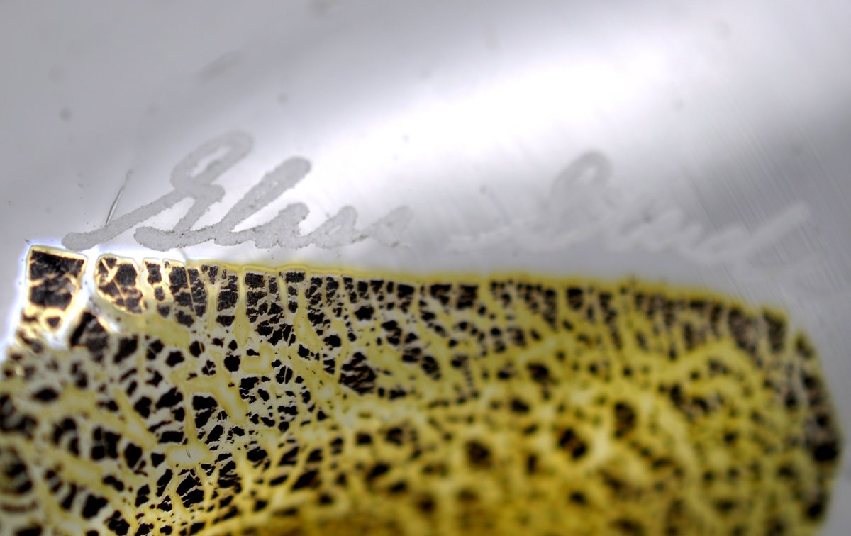 Michael Magyar Gold Leaf Crackle Art Glass Vase, photo 3 of 12