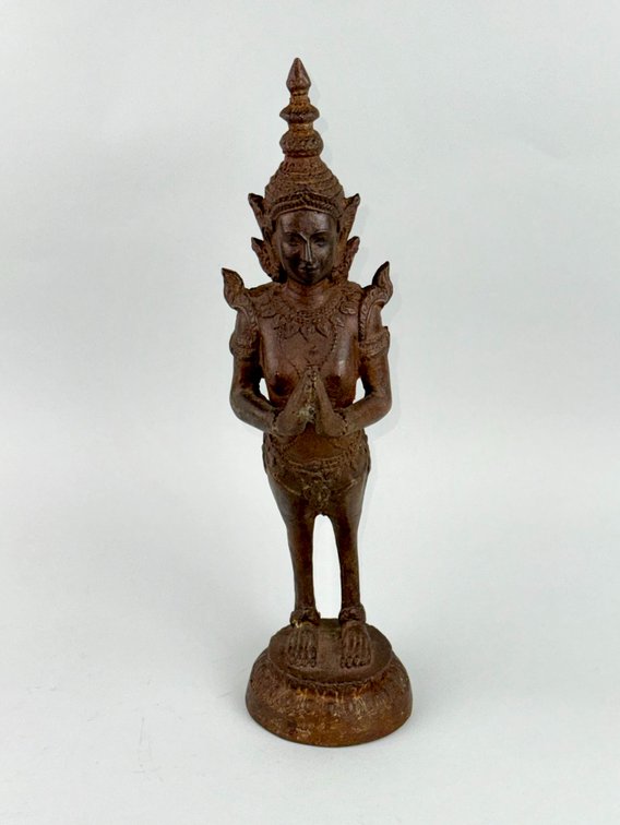 Thai Bronze Kinnari Guardian Figure, photo 2 of 12