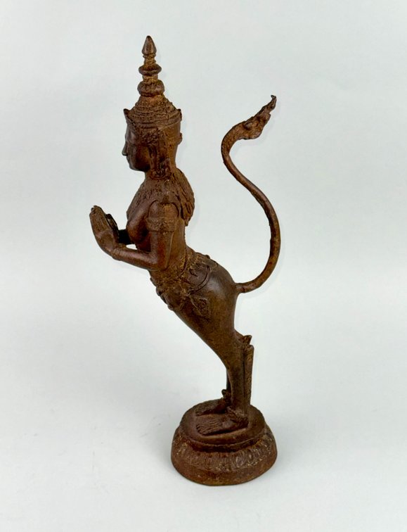 Thai Bronze Kinnari Guardian Figure, photo 3 of 12