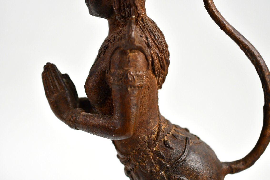 Thai Bronze Kinnari Guardian Figure, photo 9 of 12