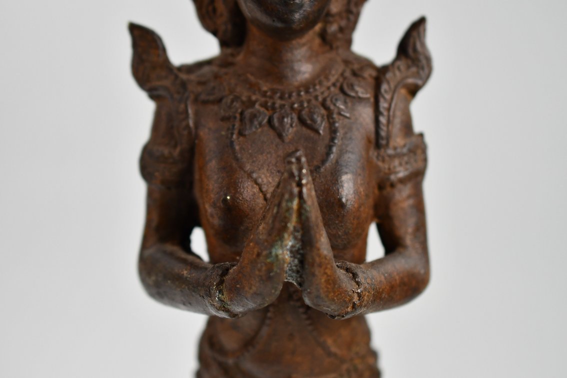 Thai Bronze Kinnari Guardian Figure, photo 6 of 12