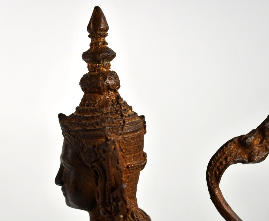 Thai Bronze Kinnari Guardian Figure, photo 8 of 12