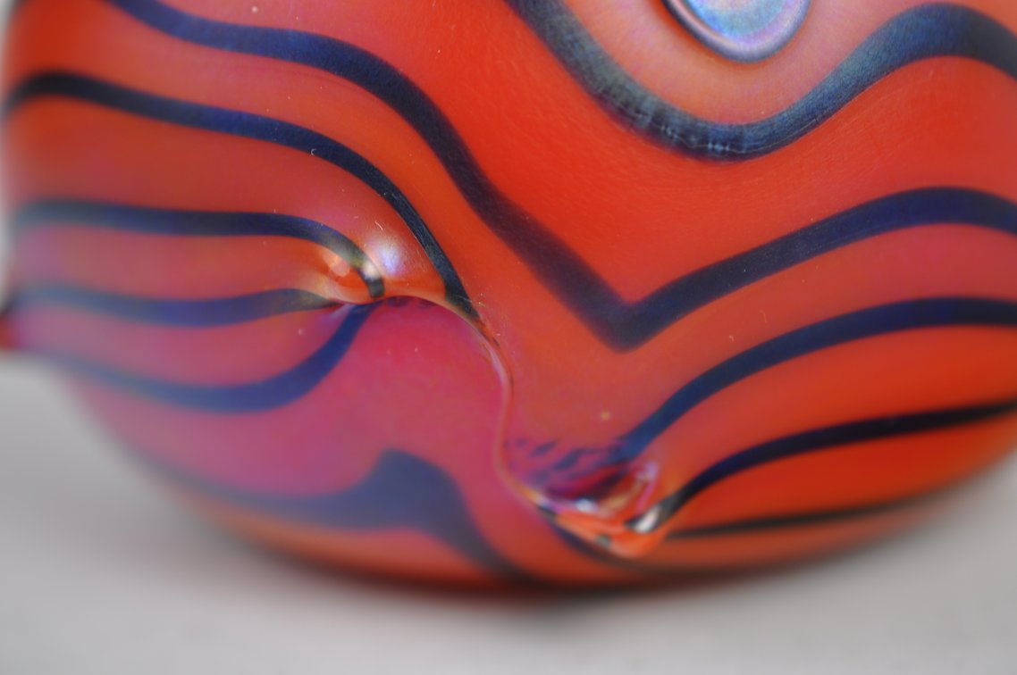 Charles Lotton Red Glass Vase w/ Drips, photo 6 of 9