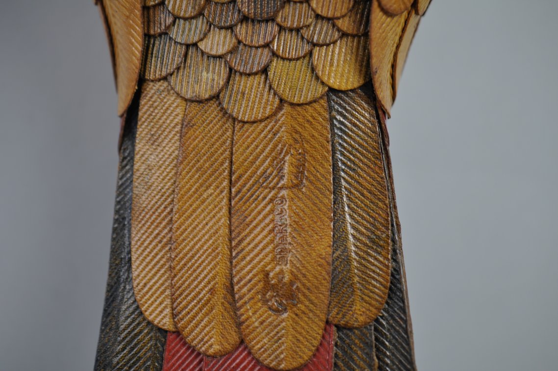 Federico Mexican Leather Macaw Hanging Sculpture, photo 5 of 21