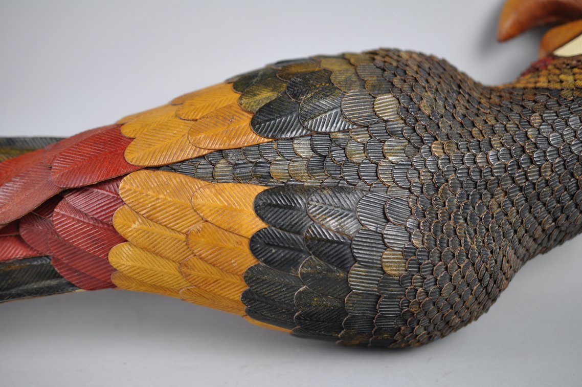 Federico Mexican Leather Macaw Hanging Sculpture, photo 12 of 21