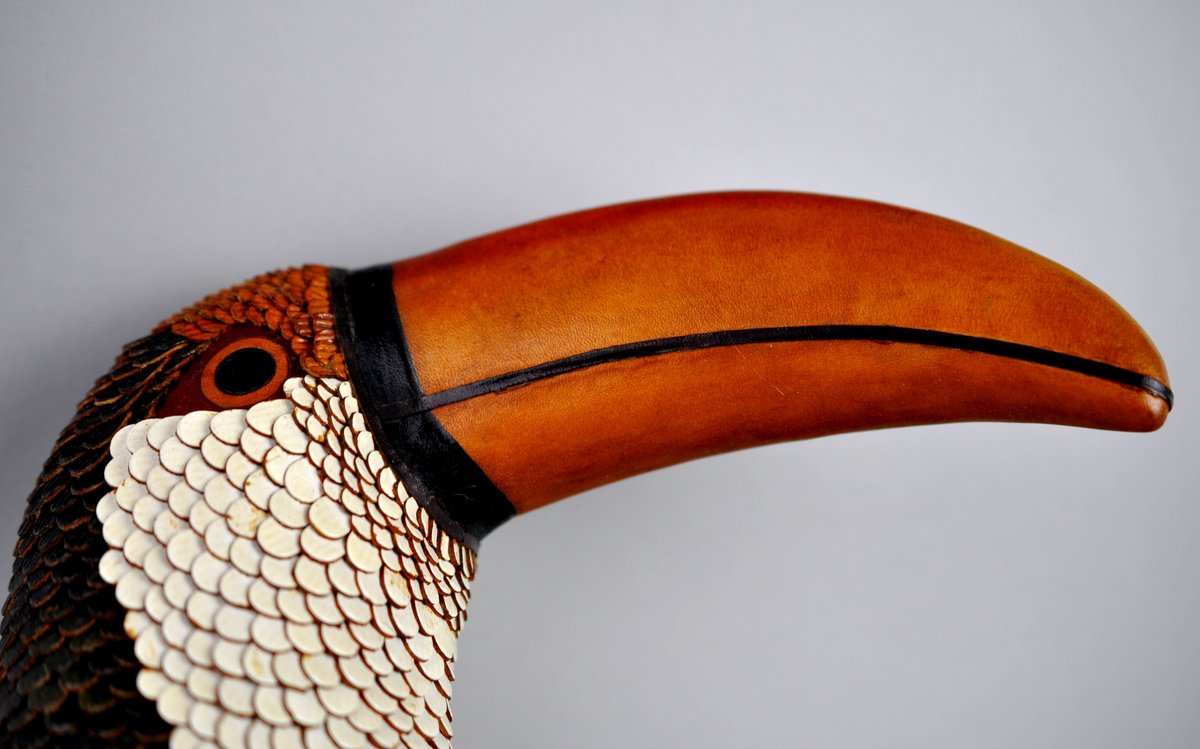 Federico Mexican Leather Toucan Sculpture, photo 2 of 15