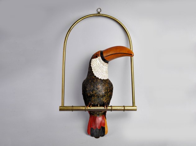 Federico Mexican Leather Toucan Sculpture