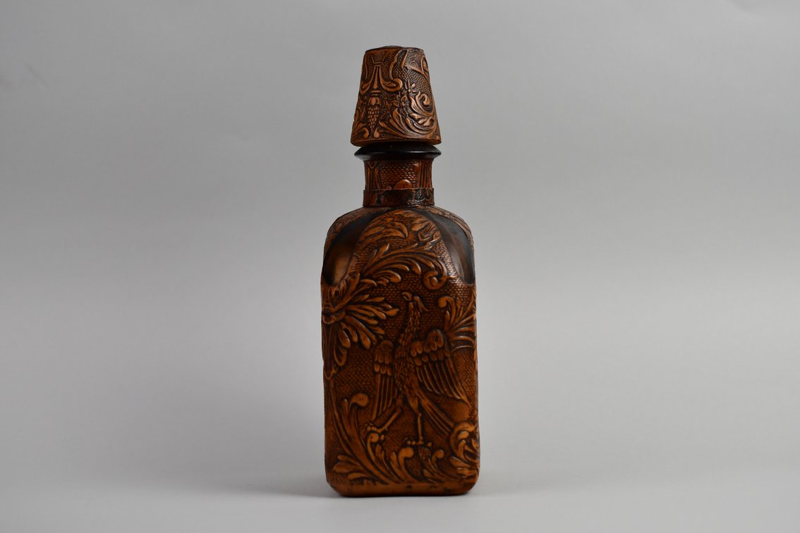 Spanish Cordoba Embossed Leather Wrapped Flask, photo 6 of 17