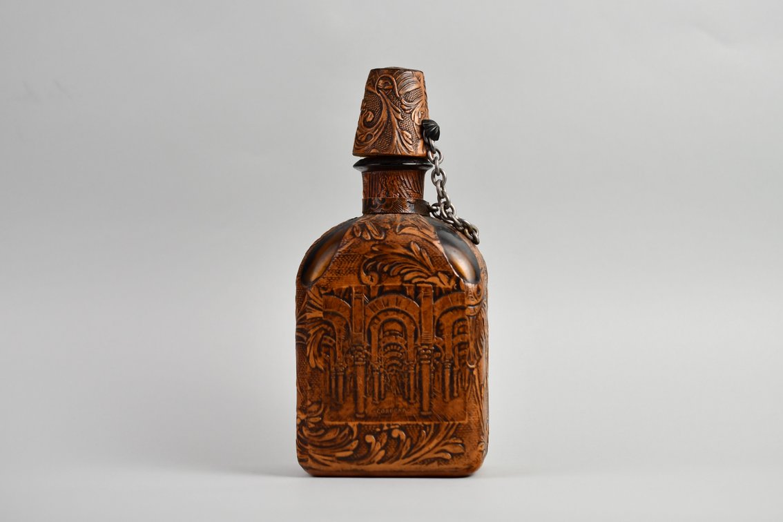 Spanish Cordoba Embossed Leather Wrapped Flask, photo 9 of 17