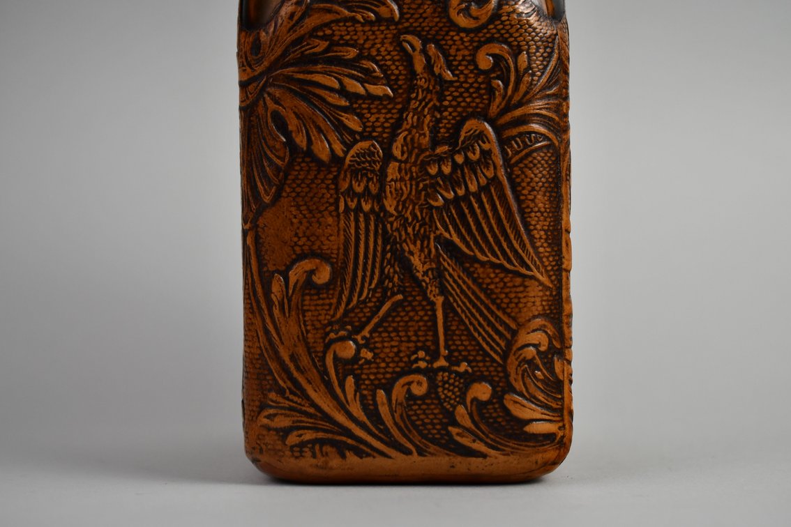 Spanish Cordoba Embossed Leather Wrapped Flask, photo 15 of 17