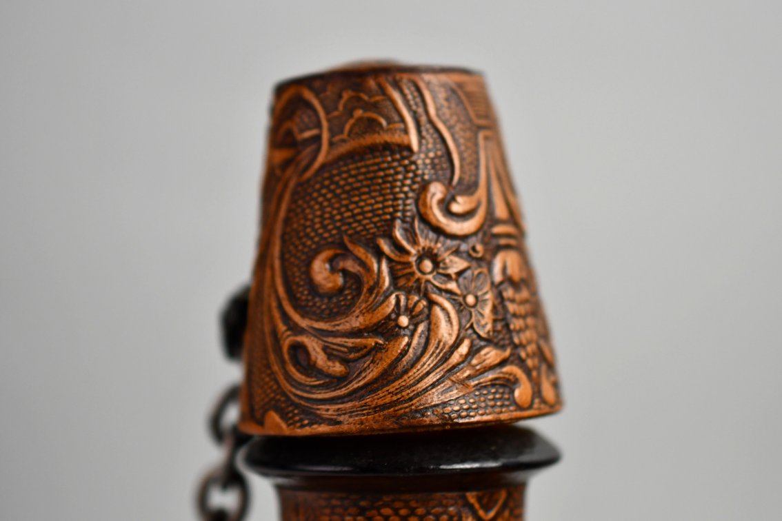 Spanish Cordoba Embossed Leather Wrapped Flask, photo 2 of 17