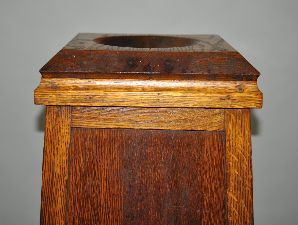 Antique Oak Church Offering/Alms Box Stand, photo 21 of 22
