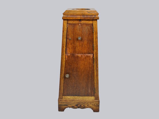 Antique Oak Church Offering/Alms Box Stand