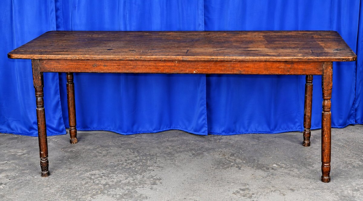 Primitive Wooden Farmhouse Dining Table, photo 13 of 24