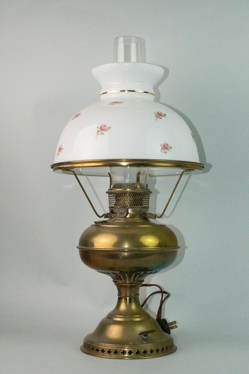 Vintage Brass Porcelain & Glass Lamp Collection, photo 11 of 32
