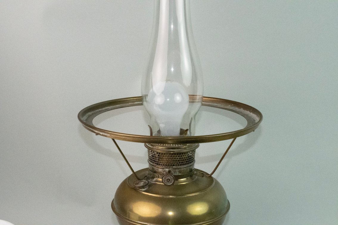Vintage Brass Porcelain & Glass Lamp Collection, photo 12 of 32