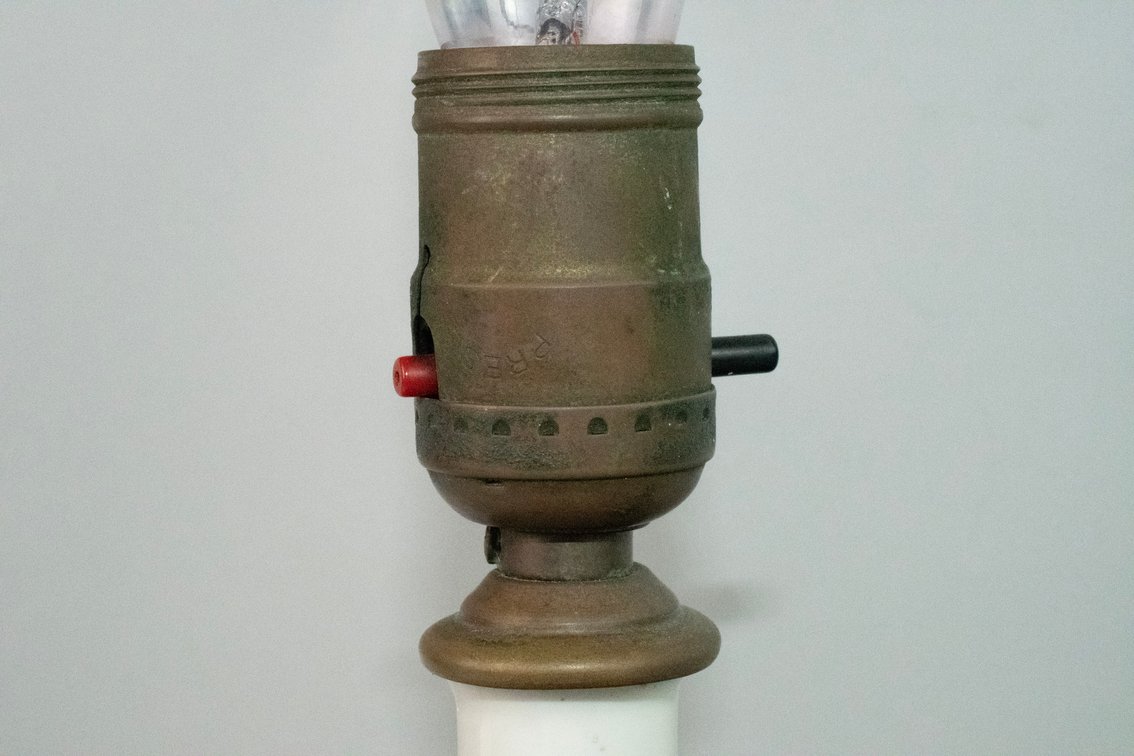 Vintage Brass Porcelain & Glass Lamp Collection, photo 20 of 32