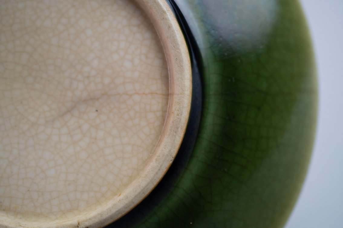 Japanese Minpei / Awaji Ware Style Green-Glazed Tea Saucers, photo 15 of 16