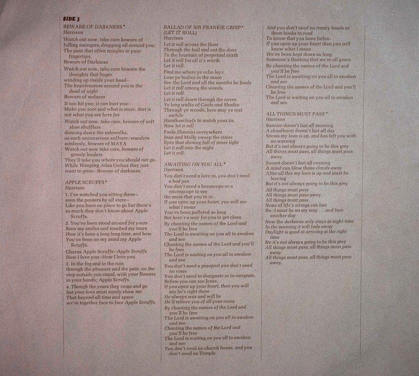 George Harrison All Things Must Pass Apple Vinyl 3-LP, photo 19 of 24