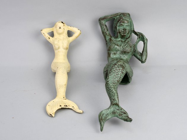 Cast Iron Mermaid Shelf Sitter Figurines