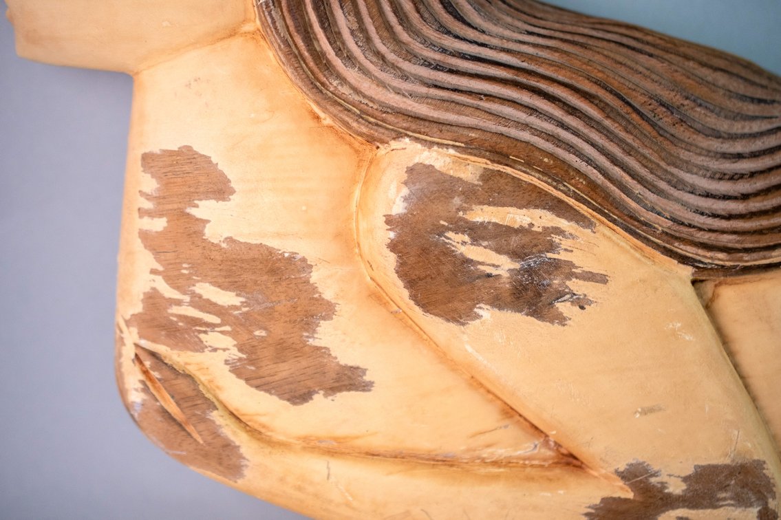 Hand Carved Wooden Mermaid Wall Sculpture, photo 3 of 10