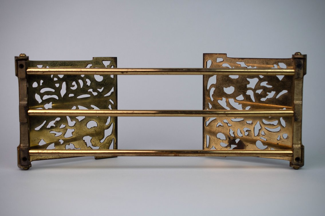 Art Nouveau Brass Expanding Book Rack, photo 4 of 10