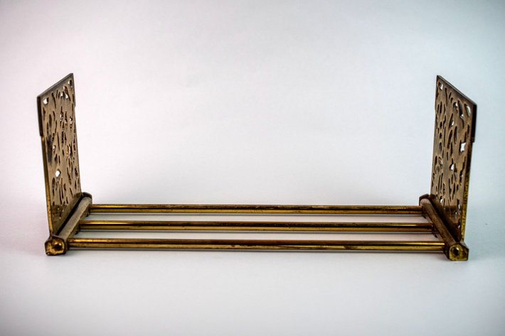 Art Nouveau Brass Expanding Book Rack