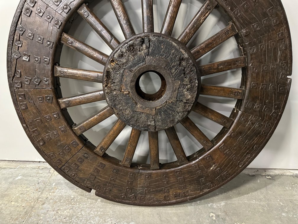Chinese Ox Wagon Wheel Qing Dynasty, photo 12 of 15
