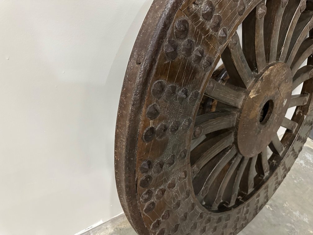 Chinese Ox Wagon Wheel Qing Dynasty, photo 8 of 15