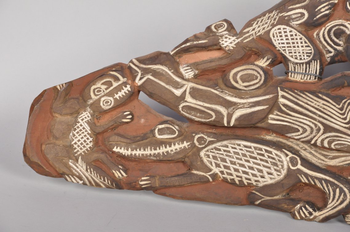 Papua New Guinea Hand Carved and Painted Story Board, photo 2 of 8