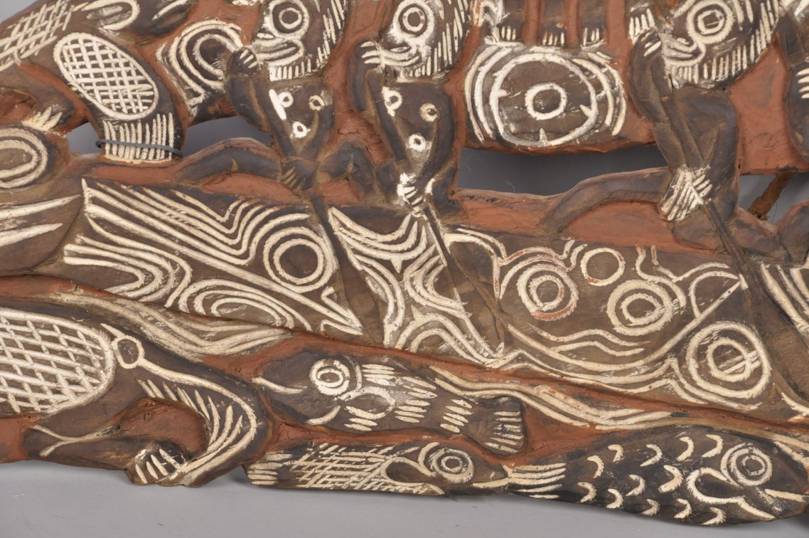 Papua New Guinea Hand Carved and Painted Story Board, photo 3 of 8