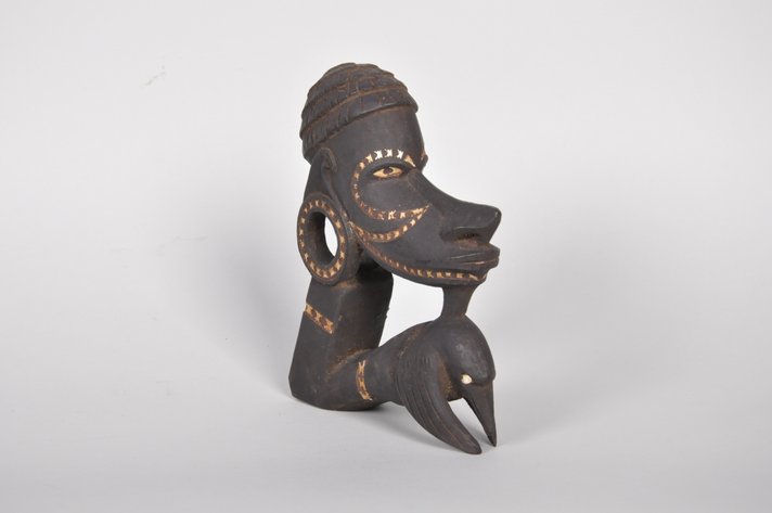 Solomon Islands War Canoe Prow Tiola Mana Figure,  Nguzunguzu,