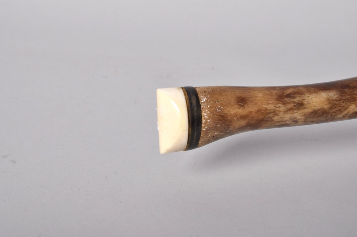 Inuit Walrus Bone Oosik Club with a Bear Figure, photo 22 of 24