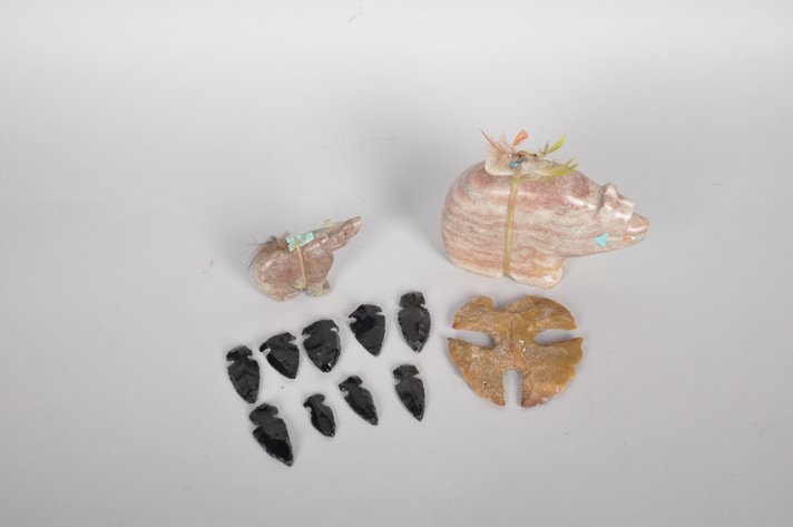 Native American Arrowheads and Zuni Carved Bears