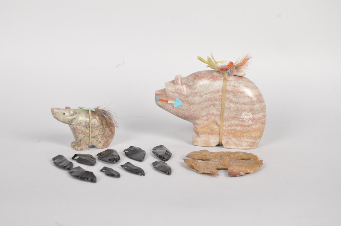Native American Arrowheads and Zuni Carved Bears, photo 3 of 12