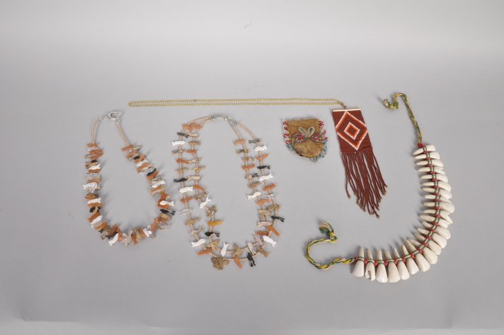 Buffalo Teeth, Beaded, and Stone Necklaces