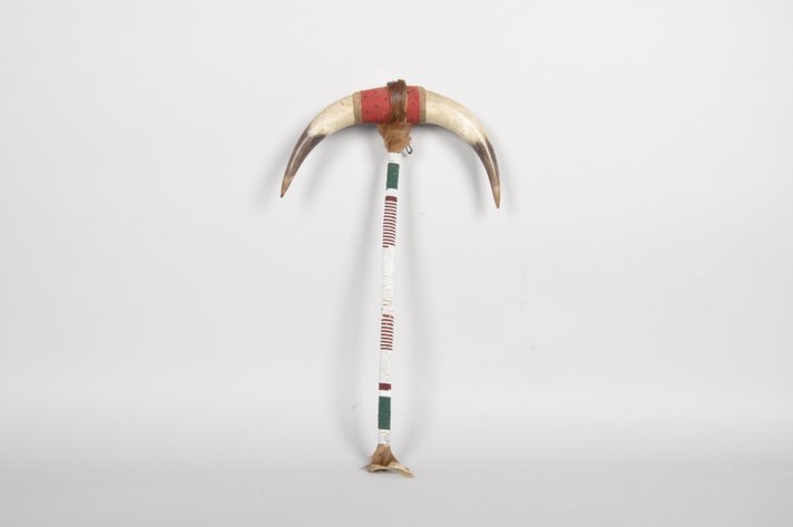 20th century Native American Plains Natives Beaded Horn Club