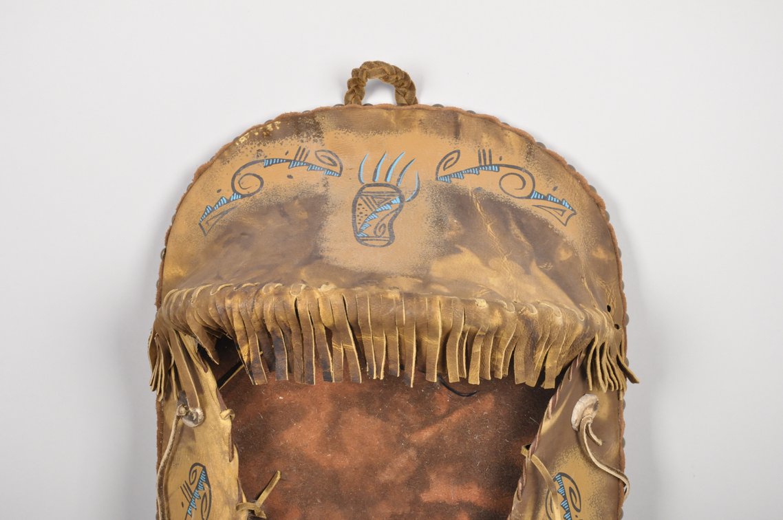 Navajo Papoose Leather Baby Carrier Cradle Board, photo 2 of 10